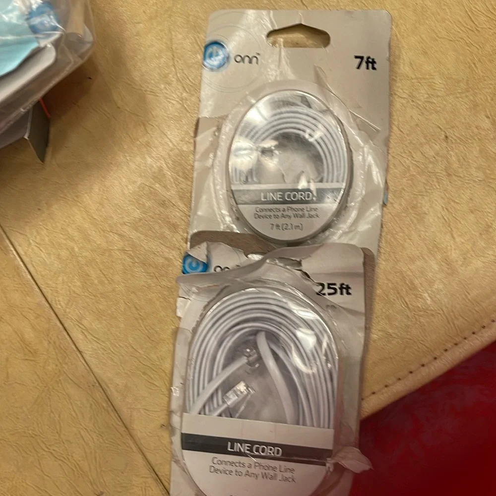 🔴or🌼FLASH SALE!PhoneLandline CORD 3/1-is 25 Feet&1 is 7Ft 1-15ft NWOT openedpack